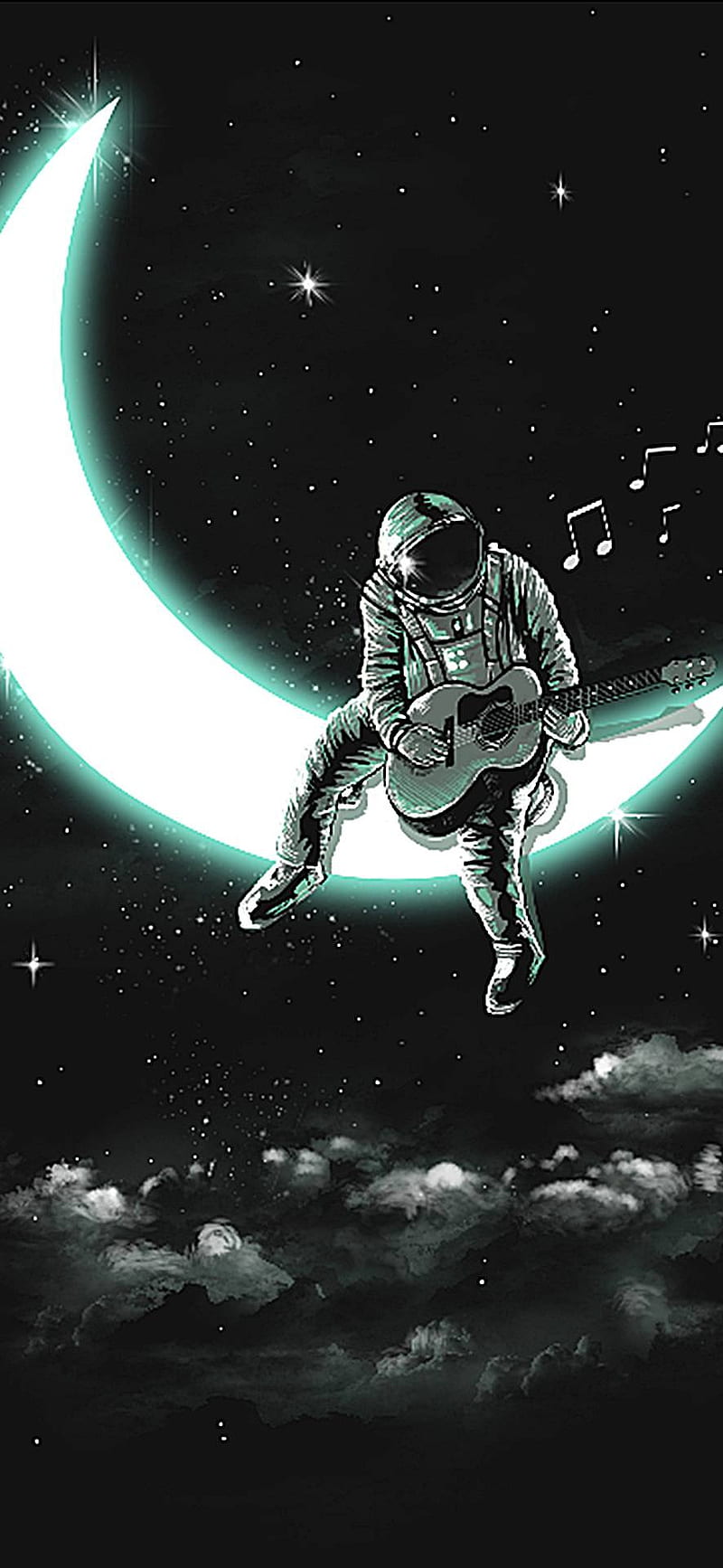 Space man, guitarist, space rader, HD phone wallpaper