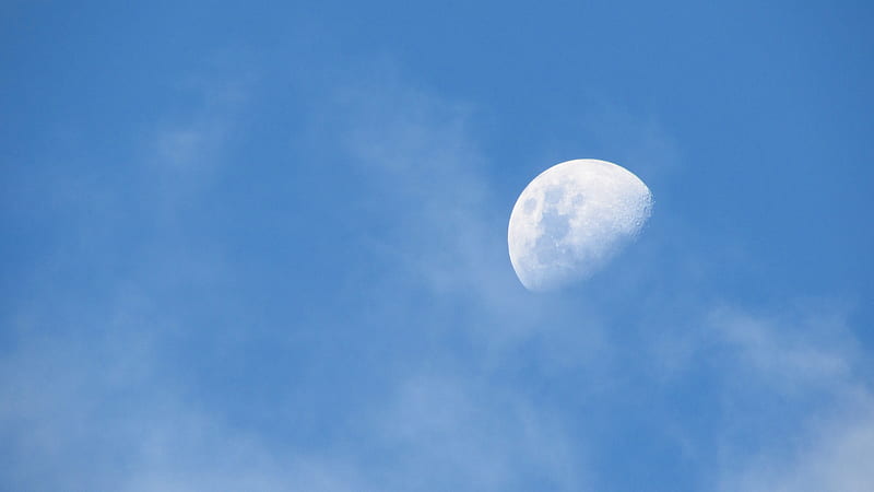 low angle of half-moon, HD wallpaper