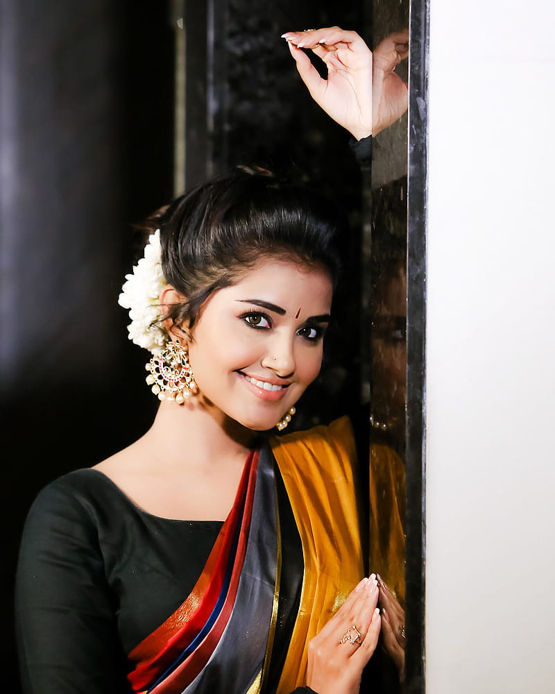 Anupama parameshwar, actress, kollywood, mallu, premam, south, tamil, telugu, tollywood, traditional, HD phone wallpaper