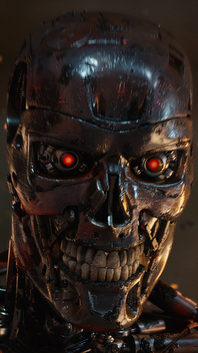 Terminator, robot, skull, t-800, HD phone wallpaper