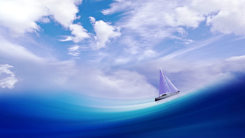 Sailing Ship In Sea , ship, artist, artwork, digital-art, HD wallpaper