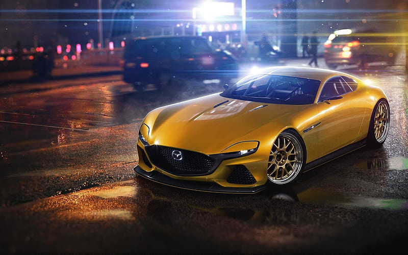  Mazda RX-Vision Concept, autos 2017, superdeportivos, mazda amarillo, Fondo de pantalla HD |  Picopx