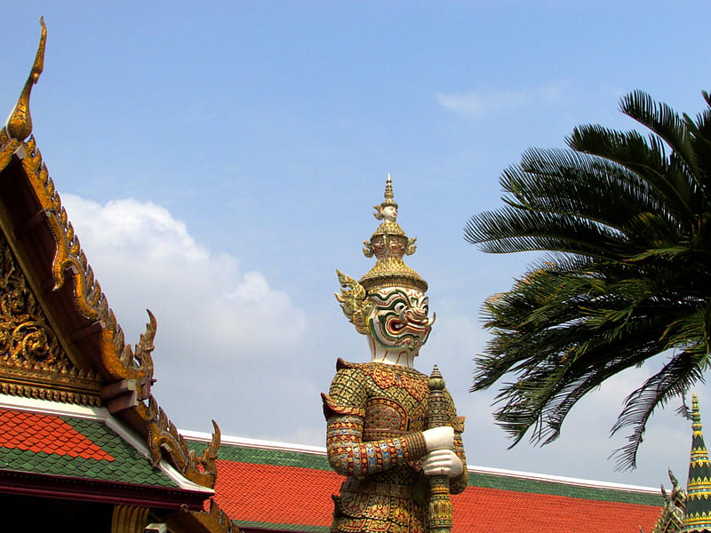 The Giant, giant, sky, Thailand, Royal Grand Palace, HD wallpaper