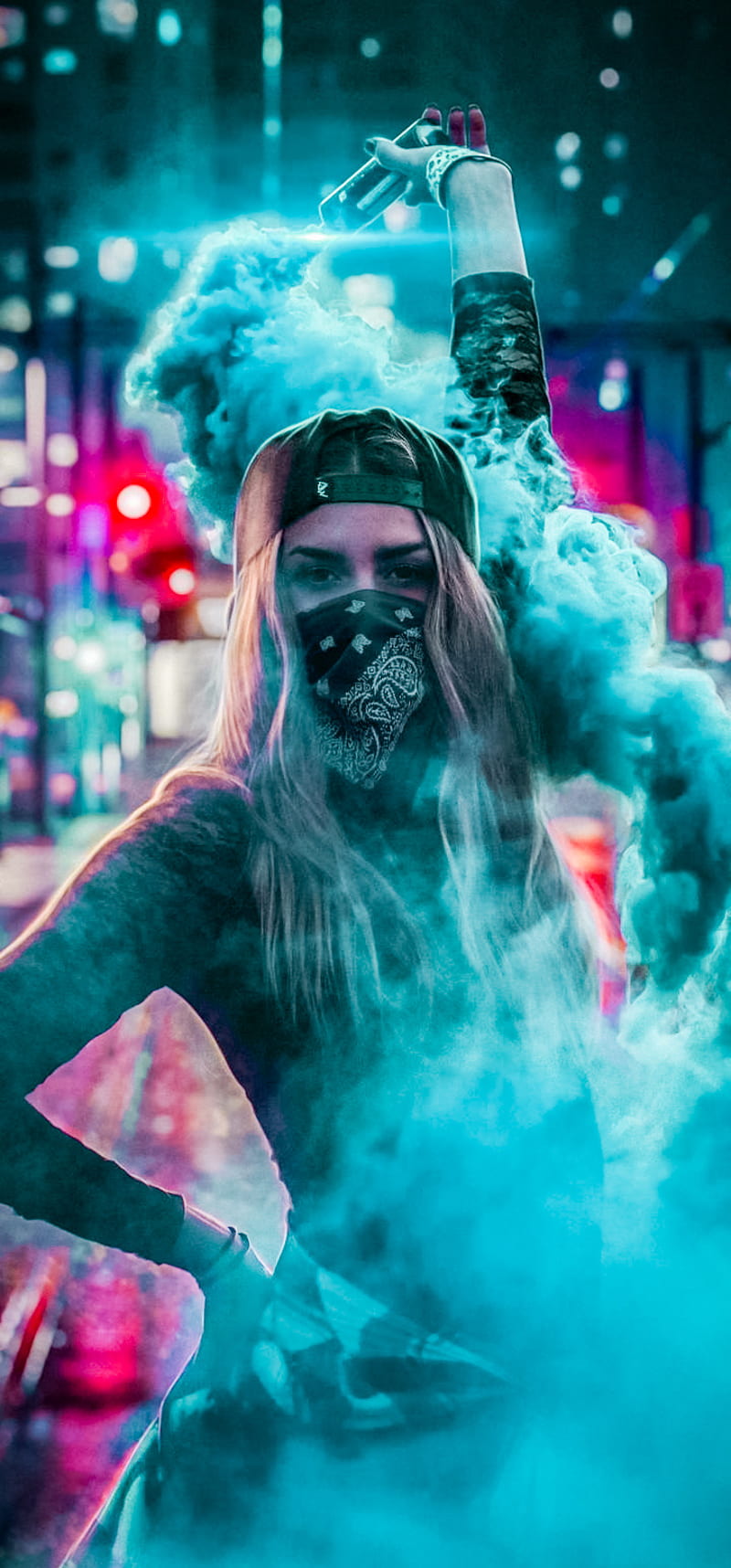 Smoke Girl, edit, HD phone wallpaper