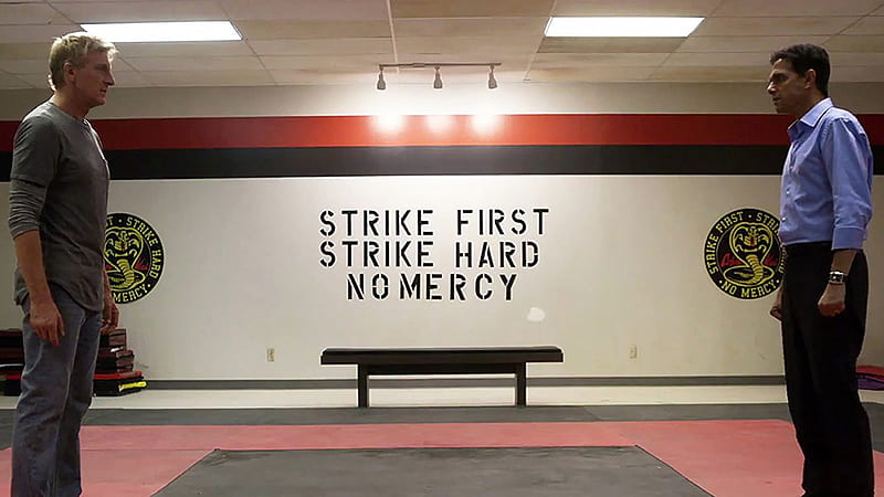 Strike First Strike Hard No Mercy Cobra Kai, HD wallpaper