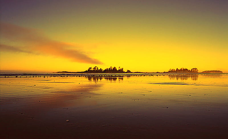 Long Beach B.C. Sunset, summer, sunset, nature, beaches, HD wallpaper
