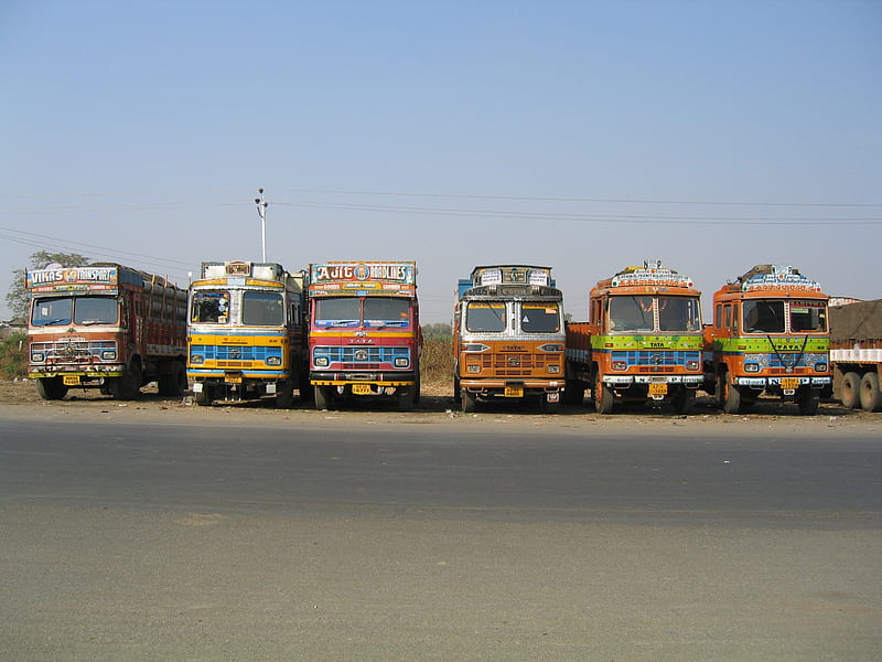 TATA, india, truck, fleet, HD wallpaper