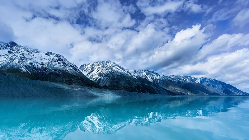 Tasman glacier lake on South Island, New Zealand, nature, lake, mountains, forest, cool, fun, HD wallpaper