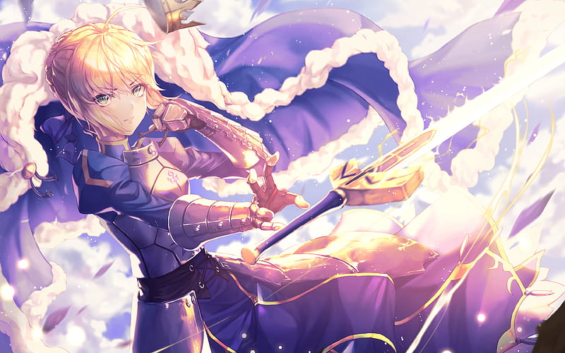 Saber, katana, Tsumugari Muramasa, Fate Grand Order, manga, Sengo Muramasa, TYPE-MOON, Saber-class, HD wallpaper