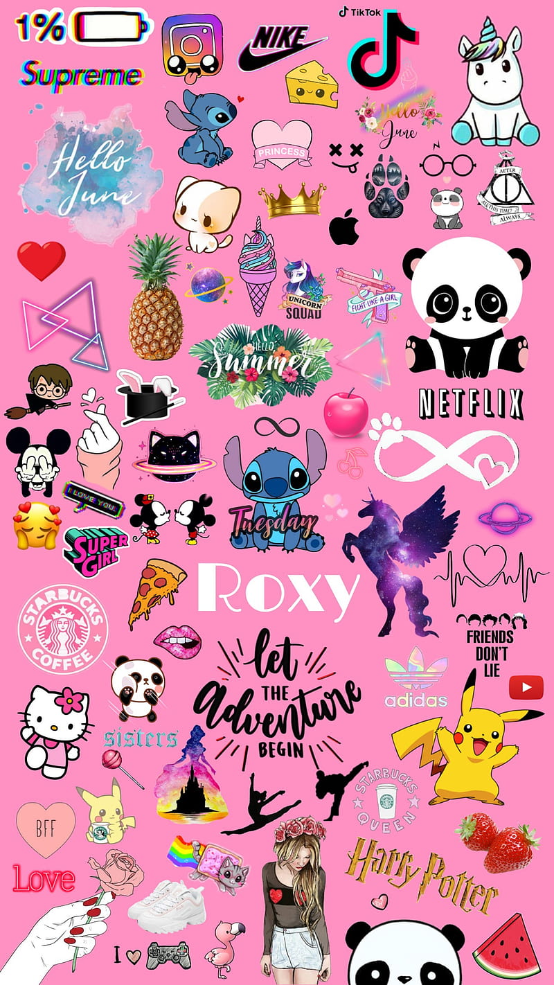 Roxy, kawai, kawaii, kawaiii, love, pink, rose, tumblr, tumblrr, vsco, HD  phone wallpaper