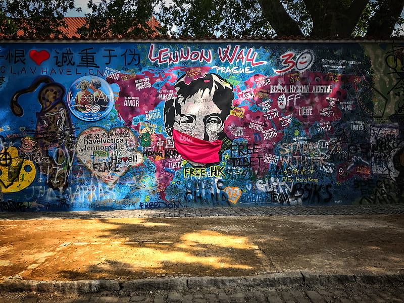 Prague Lennon Wall , graffiti, havel, peace, street, streetart, HD wallpaper