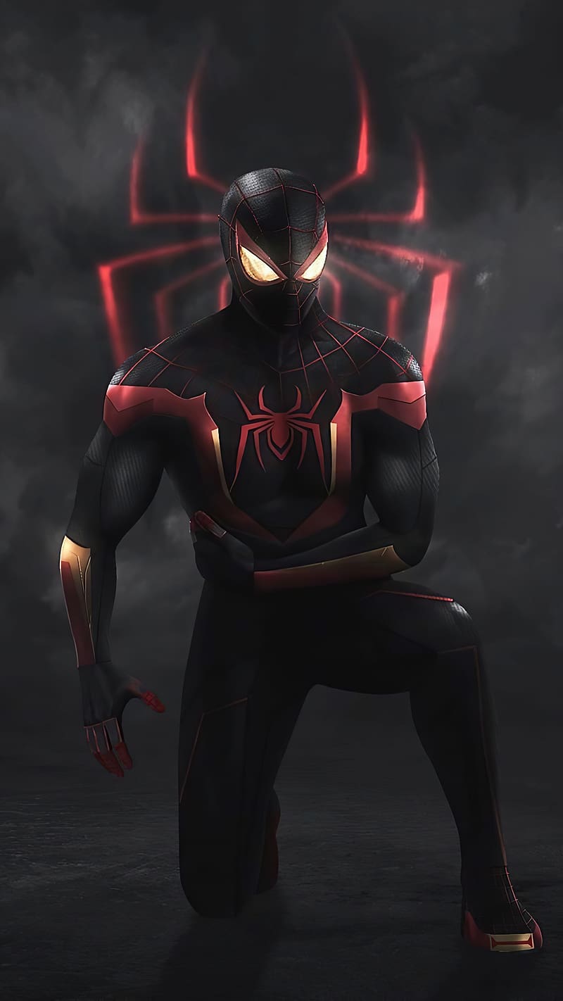 Spider Man, Smoky Background, marvel, superhero, character, HD phone wallpaper