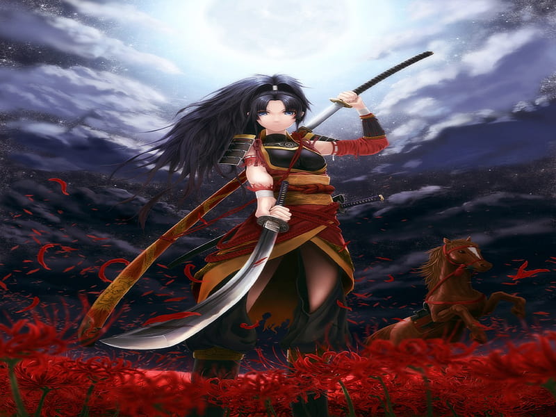 Anime Manga Girl Samurai She Has Stock Vector Royalty Free 2086029619   Shutterstock