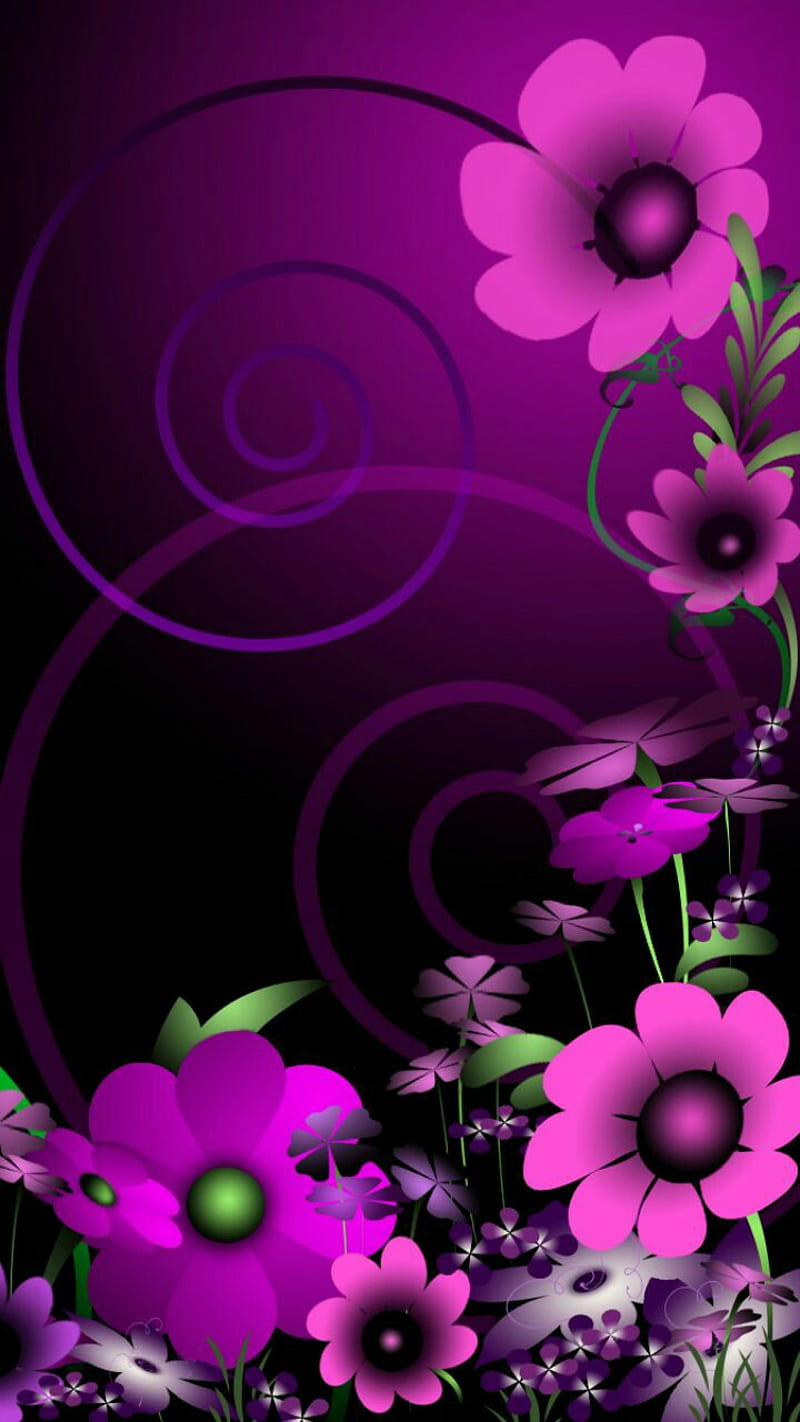 Purple Passion, abstract, floral, flowers, HD phone wallpaper