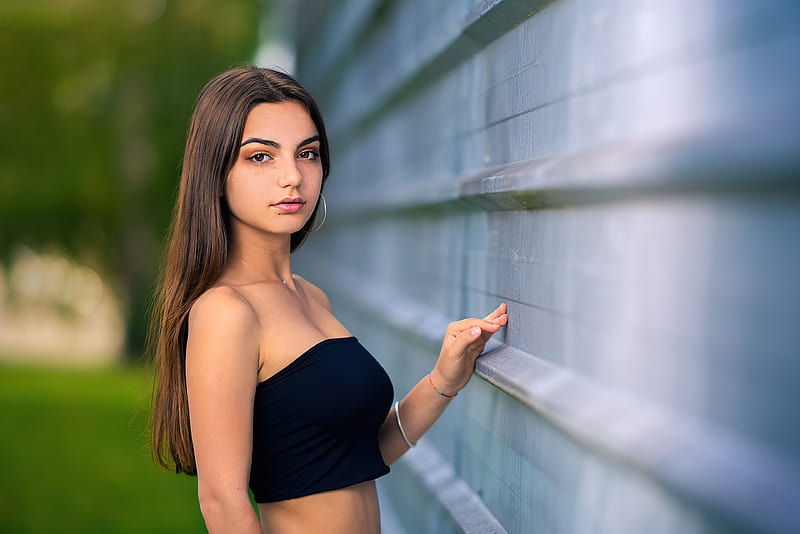 Girl Posing Wall, girls, model, HD wallpaper