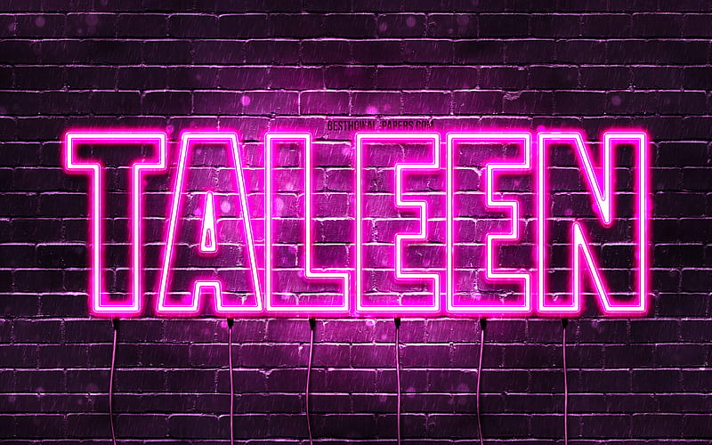 Taleen, , with names, female names, Taleen name, purple neon lights ...