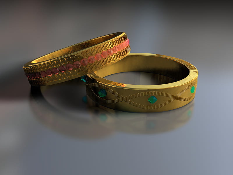 Siempre, gold, 3d, 3d rings, wedding rings, ring, abstract, HD wallpaper |  Peakpx
