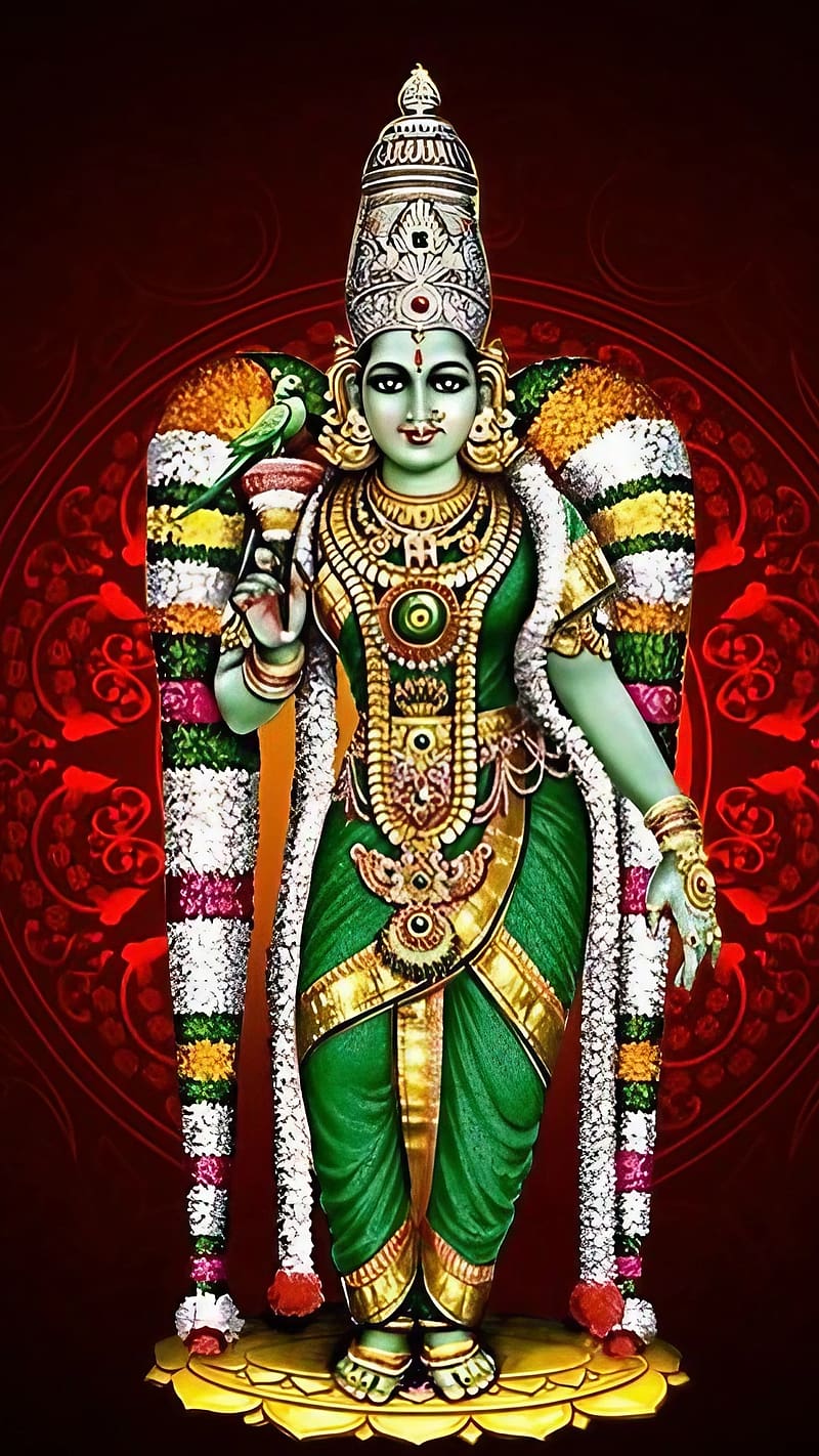 Madurai Meenakshi Amman, meenakshi amman, lord, god, bhakti, devtional, HD phone wallpaper