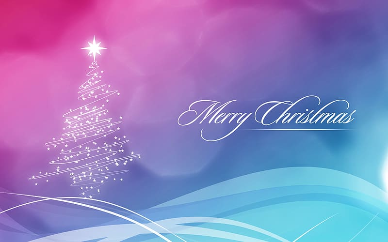 Pink, Christmas, Holiday, Christmas Tree, Wave, Star, Simple, Merry ...
