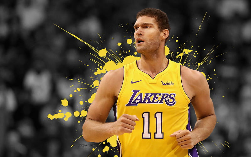 Brandon Ingram, American basketball player, Los Angeles Lakers, forward,  yellow-purple paint splashes, HD wallpaper