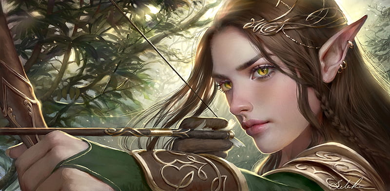 Arwen, luminos, girl, elf, face, selenada, archer, frumusete, fantasy, lotr, HD wallpaper