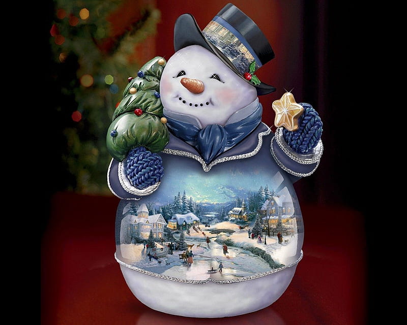 Snowman cookie jar, lovely, christmas, holiday, toy, bonito, new year, snowman, winter, cookie, nice, jar, funny, HD wallpaper