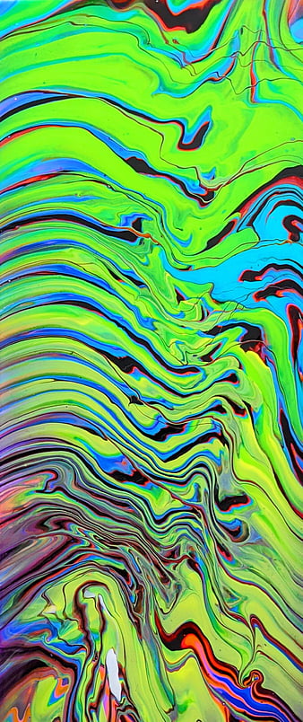 Psychedelia, psychedelic, art, original, color, trippy, fluid art, acrylic pouring, colourful, HD phone wallpaper