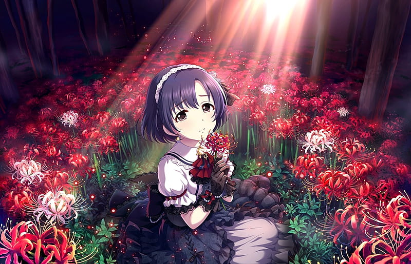 Shiragiku Hotaru, red, girl, anime, flower, manga, spider lily, tagme, HD  wallpaper | Peakpx