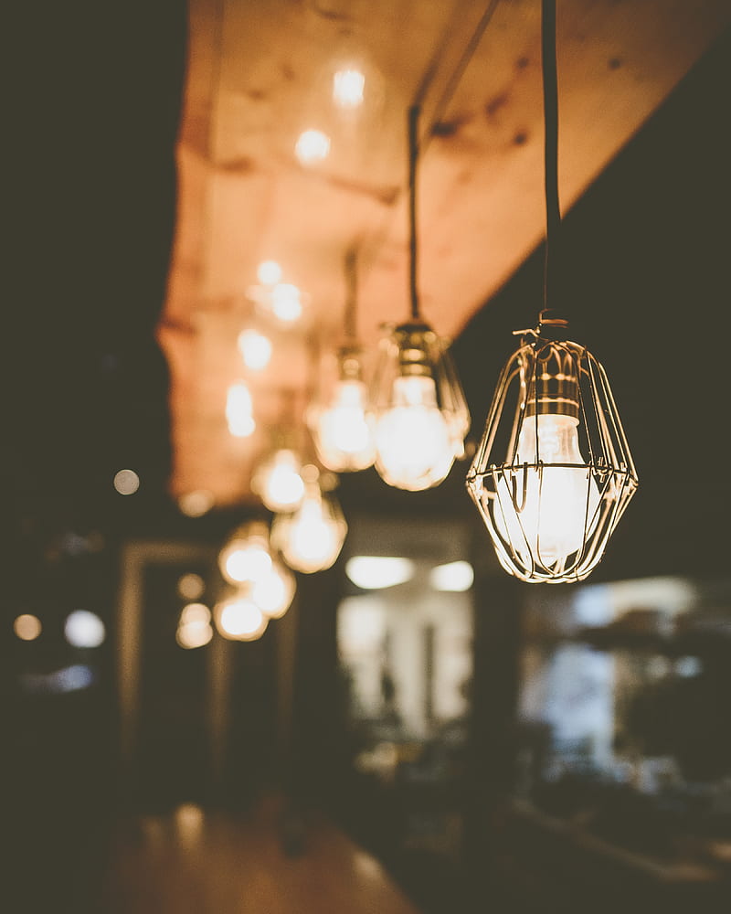 lamps, light bulbs, loft, electricity, lighting, metal, HD phone wallpaper