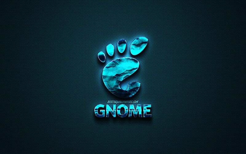 GNOME blue logo, creative blue art, GNOME emblem, dark blue background, GNOME, logo, brands, HD wallpaper