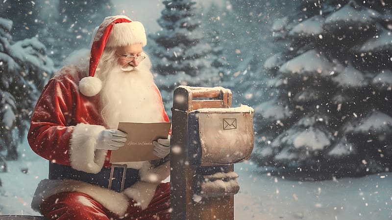 Santa Claus, craciun, christmas, man, santa, winter, letter, old, ted, iarna, hat, HD wallpaper