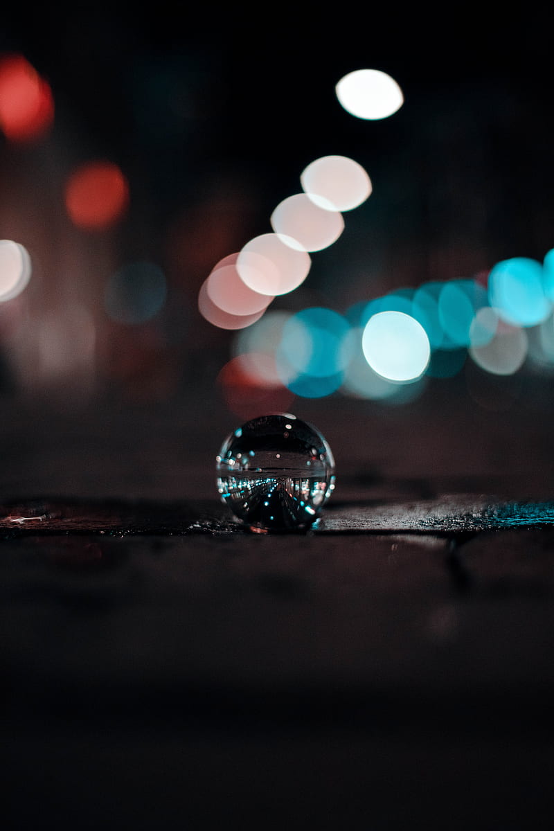 ball, glass, glare, bokeh, reflection, macro, closeup, HD phone wallpaper