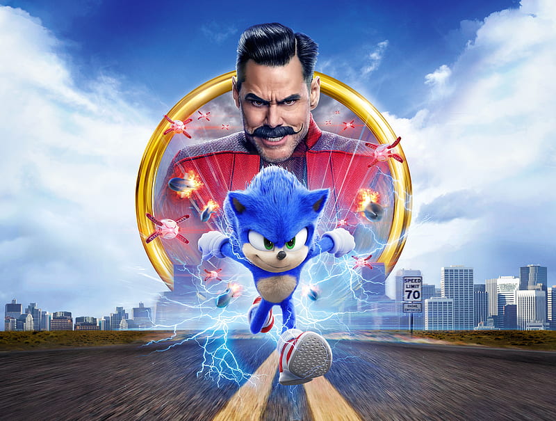 Sonic, Sonic the Hedgehog, Doctor Robotnik, Jim Carrey, Sonic the Hedgehog (Movie), HD wallpaper