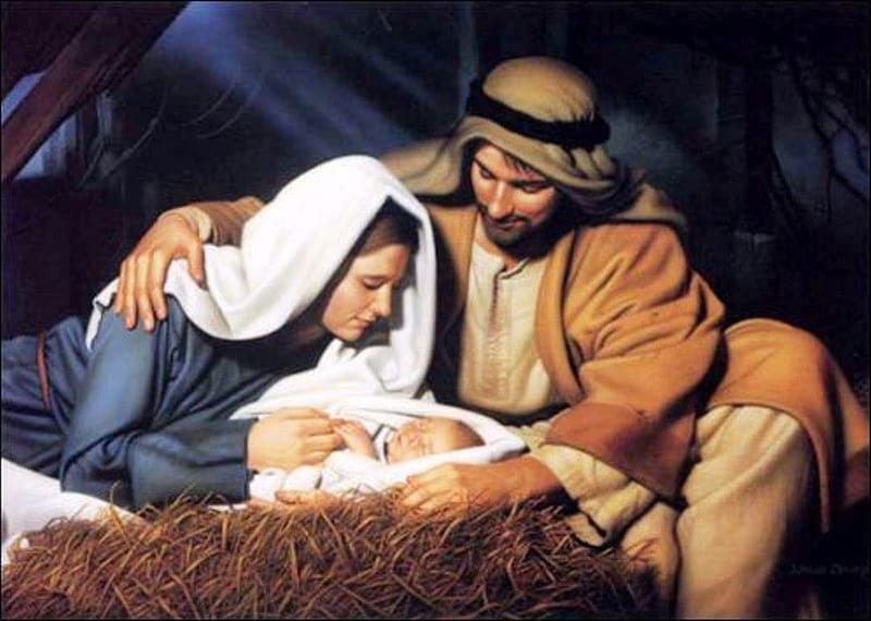 The Baby Jesus, jesus, manger scene, christmas spirit, nativity scene, HD wallpaper