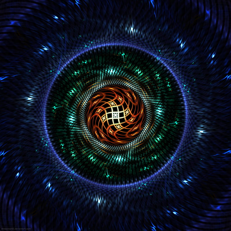 fractal, circles, glare, distortion, abstraction, HD phone wallpaper