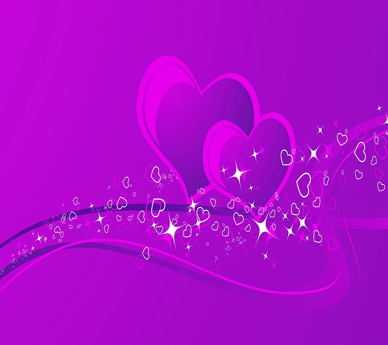 purple hearts, cool, desenho, girly, light, nice, shiny, sparkling, stars, HD wallpaper