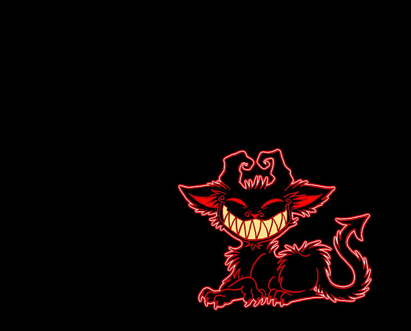 Devil Cat, goth, cat, devil, HD wallpaper