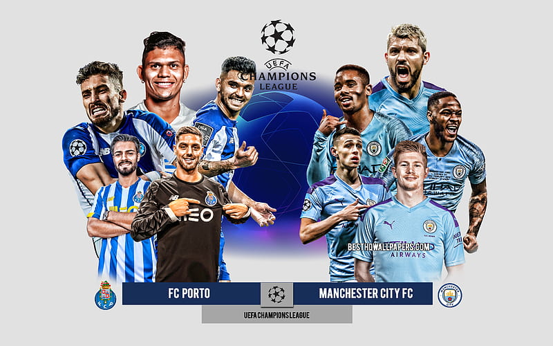 FC Porto vs Manchester City FC, Group C, UEFA Champions League, Preview, promotional materials, football players, Champions League, football match, FC Porto, Manchester City FC, HD wallpaper