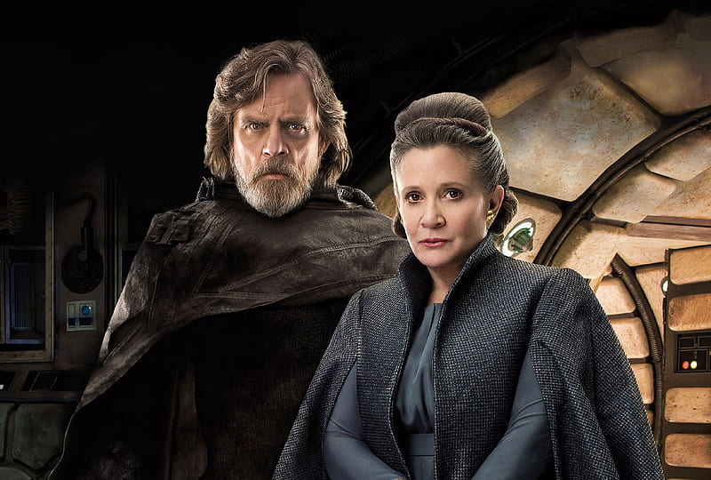 Princess Leia And Luke Skywalker In Star Wars The Last Jedi Movie, star-wars-the-last-jedi, princess-leia, 2017-movies, movies, luke-skywalker, HD wallpaper
