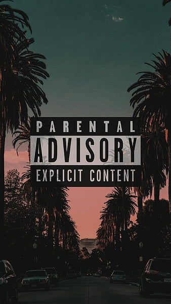 Parental Advisory, hypebeast, logos, palm trees, HD phone wallpaper