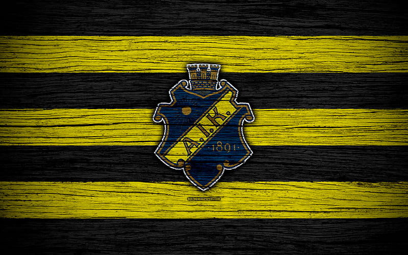 AIK FC Allsvenskan, soccer, football club, Sweden, AIK, emblem, wooden texture, FC AIK, HD wallpaper