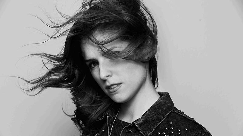 Black And White Of Anna Kendrick Celebrities, HD wallpaper