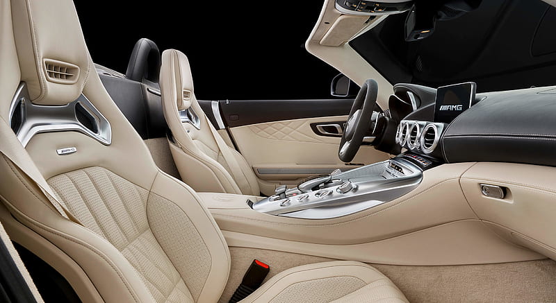 2018 Mercedes-AMG GT C Roadster - Nappa Leather Exclusive Macchiato Beige Interior , car, HD wallpaper