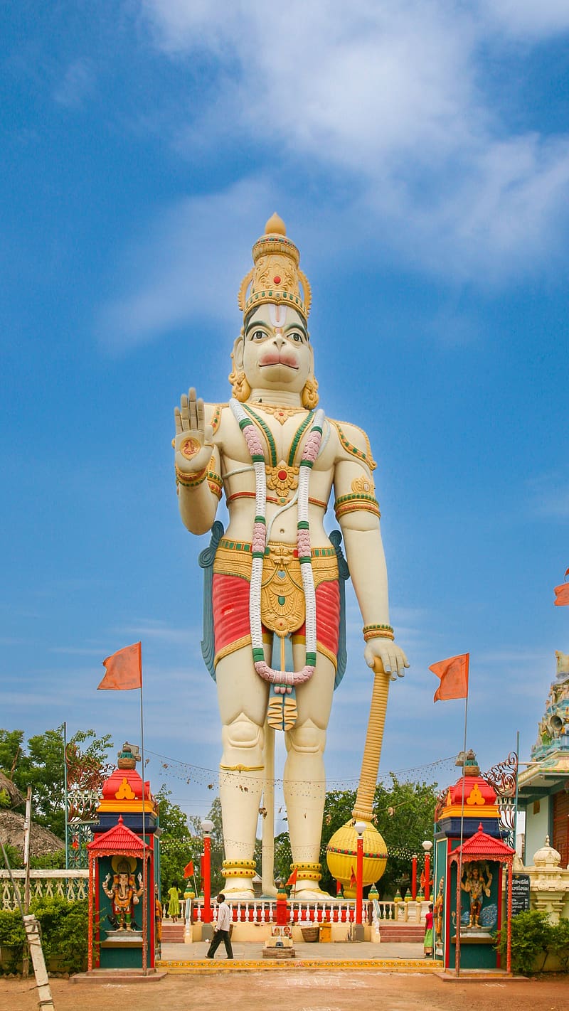 Hanuman With Blue Sky Background, Hanuman, Blue, Sky Background, Lord 