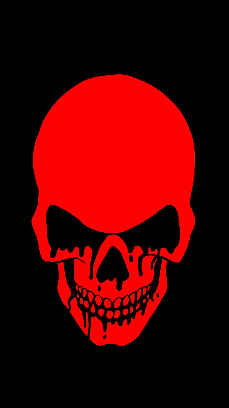 Bad Blood Skull V, amoled, badass, creepy, halloween, oled, red, scary, vibrant, HD phone wallpaper