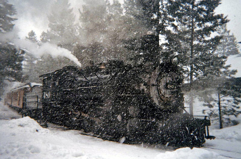 winter train, train, usa, narrow gauge, steam, winter, HD wallpaper