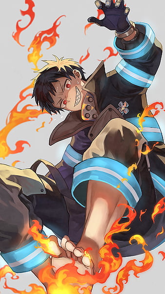 FIRE FORCE, anime, bombeiros, shinra, HD phone wallpaper