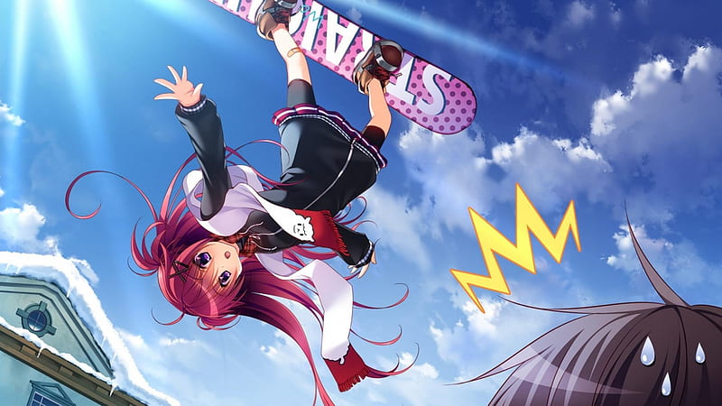 Jump, skate, ice skate, girl, anime, HD wallpaper