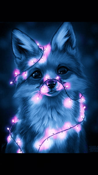 Foxy, galaxy, cute, fox, blue, HD phone wallpaper | Peakpx