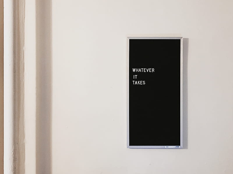 gray metal framed chalkboard with whatever it takes written, HD wallpaper